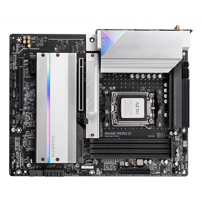 GIGABYTE B650 AERO G Motherboard - AMD Ryzen 9000 Series CPUs, up to 8000MHz DDR5 (OC), 1xPCIe 5.0 + 2xPCIe 4.0 M.2, 2.5GbE LAN, WIFI 6E, USB 3.2 Gen 2 GIGABYTE B650 AERO G Motherboard - AMD Ryzen 9000 Series CPUs, up to 8000MHz DDR5 (OC), 1xPCIe 5.0 + 2xPCIe 4.0 M.2, 2.5GbE LAN, WIFI 6E, USB 3.2 Gen 2