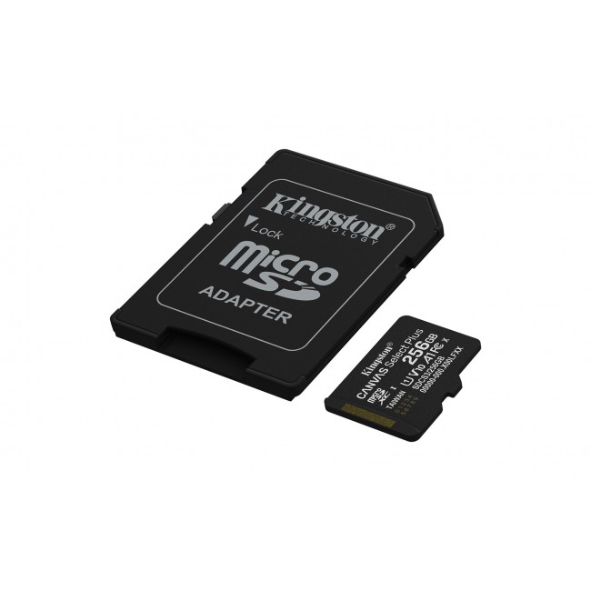 Kingston Technology 256GB microSDXC Canvas Select Plus Gen3 150MB/s A1 Card + Adapter