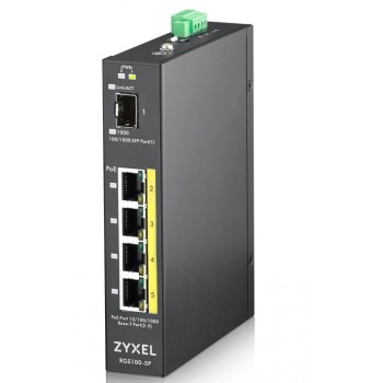 Zyxel RGS100-5P Unmanaged L2 Gigabit Ethernet (10/100/1000) Power over Ethernet (PoE) Black