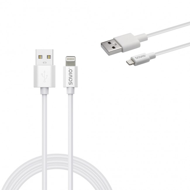 Savio Cl-193 USB cable USB 2.0 2 m USB A USB C/Lightning White