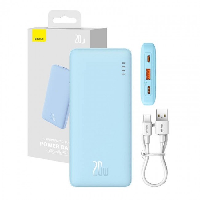 Baseus Airpow Lithium polymer power bank 10000 mAh 20 W Blue Baseus Airpow Lithium polymer power bank 10000 mAh 20 W Blue