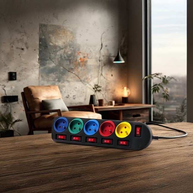 Maclean MCE204M power extension 1.5 m 5 AC outlet(s) Indoor Black, Multicolour Maclean MCE204M power extension 1.5 m 5 AC outlet(s) Indoor Black, Multicolour