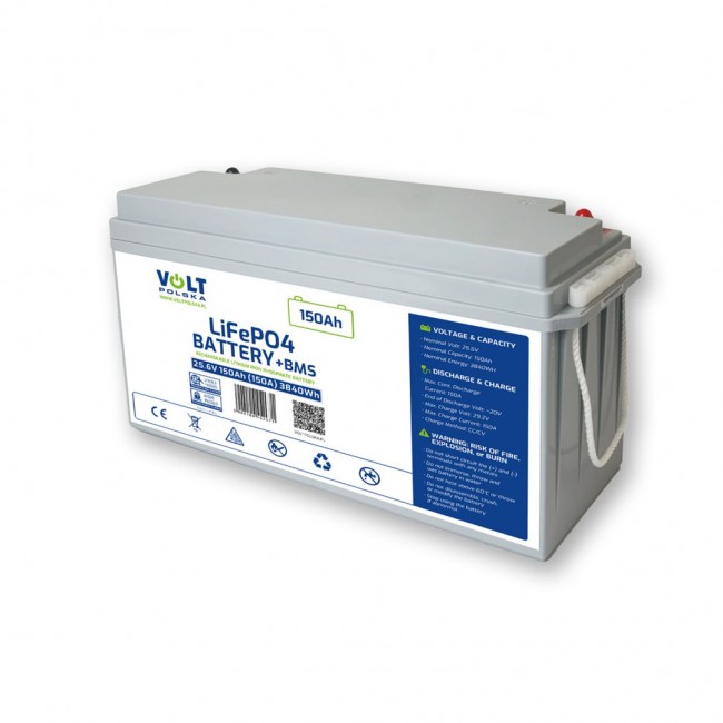 25.6V 150Ah LiFePO4 Battery Pack (150A) + BMS 25.6V 150Ah LiFePO4 Battery Pack (150A) + BMS