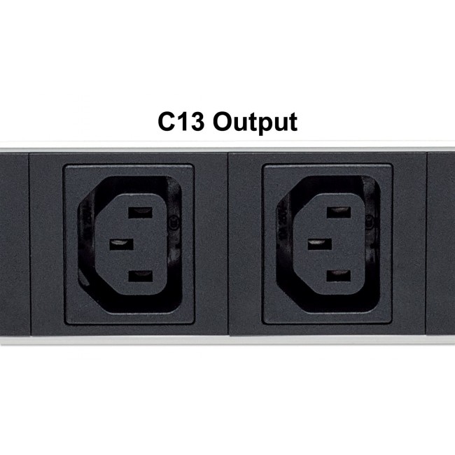 Intellinet Vertical Rackmount 24-Output Power Distribution Unit (PDU), 20 x C13 & 4 x Output C19, Removable Power Cable, Rear C14 Input