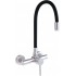 Wall-mounted kitchen faucet with bent spout