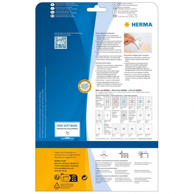 HERMA 4511 self-adhesive label Rounded rectangle White 540 pc(s)
