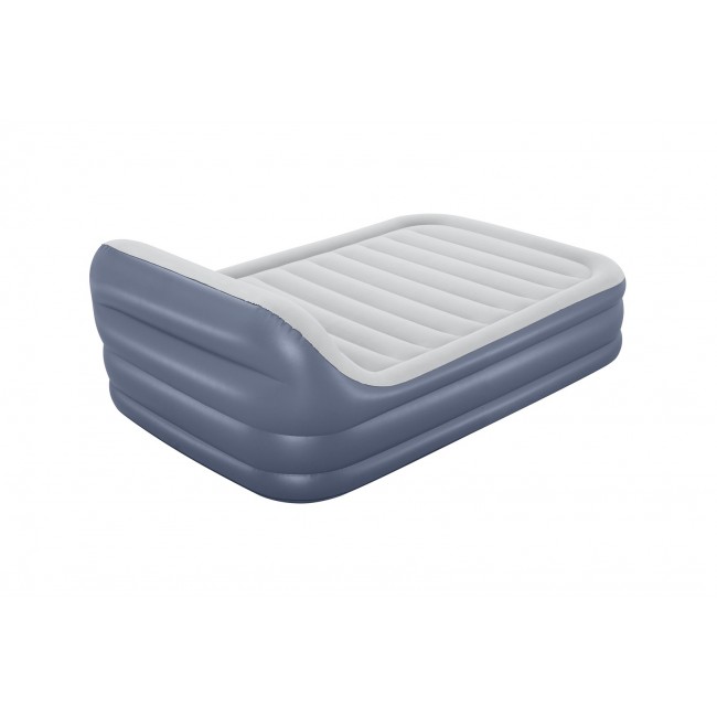 Bestway Tritech SleekFlow Headboard Air Mattress Queen with Built-in AC Pump and Antimicrobial Coating 2.26 m x 1.52 m x 84 cm