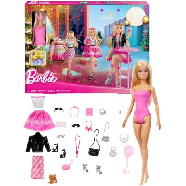 Barbie Fashion Doll Holiday Advent Calendar with 24 Clothing and Accessory Surprises