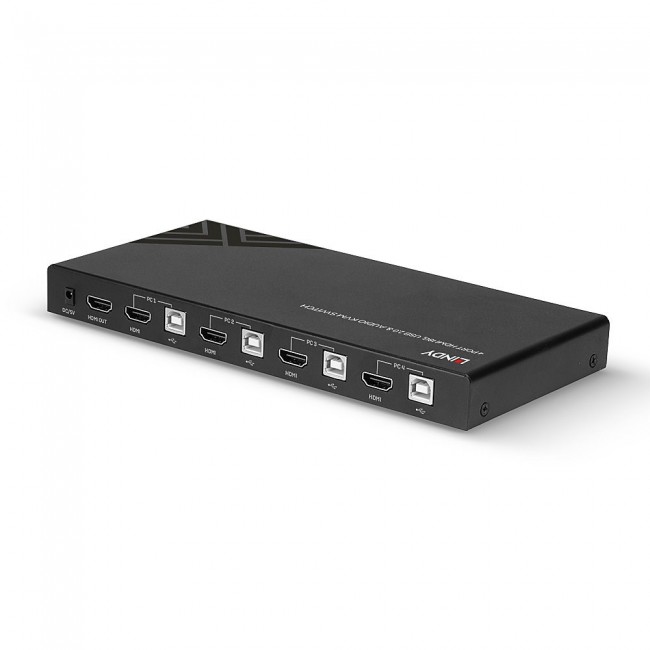 Lindy KVM Switch HDMI 18G, USB 2.0 & Audio, 4 Port