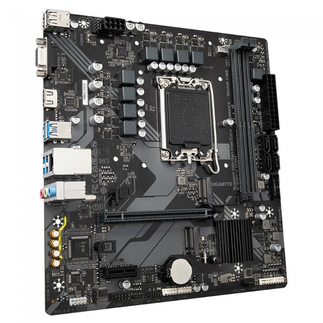GIGABYTE B760M H DDR4 Motherboard - Supports Intel Core 14th Gen CPUs, 6+1+1 Phases Digital VRM, up to 3200MHz DDR4 (OC), 2xPCIe 4.0 M.2, GbE LAN, USB 3.2 Gen1 GIGABYTE B760M H DDR4 Motherboard - Supports Intel Core 14th Gen CPUs, 6+1+1 Phases Digital VRM, up to 3200MHz DDR4 (OC), 2xPCIe 4.0 M.2, GbE LAN, USB 3.2 Gen1