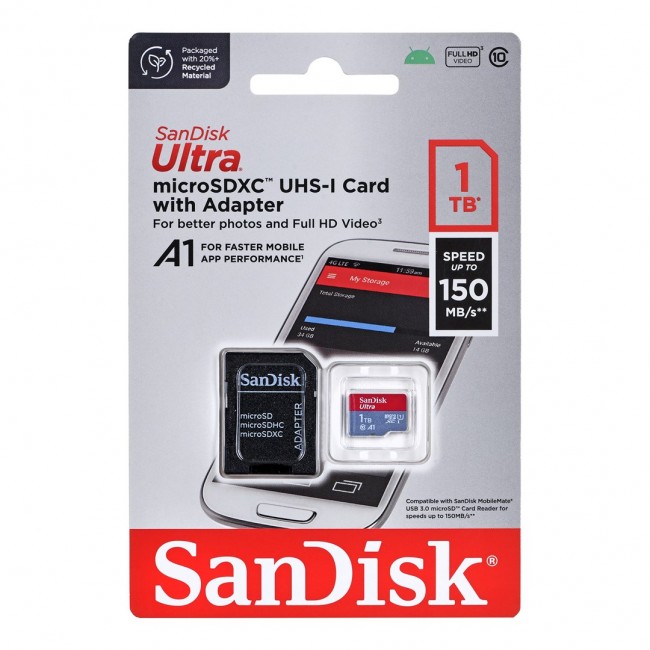 SanDisk Ultra 1 TB MicroSDXC UHS-I Class 10 SanDisk Ultra 1 TB MicroSDXC UHS-I Class 10