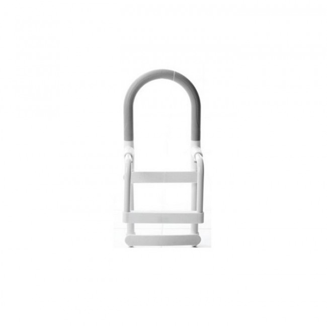 Rounded bath handle with non-slip grip