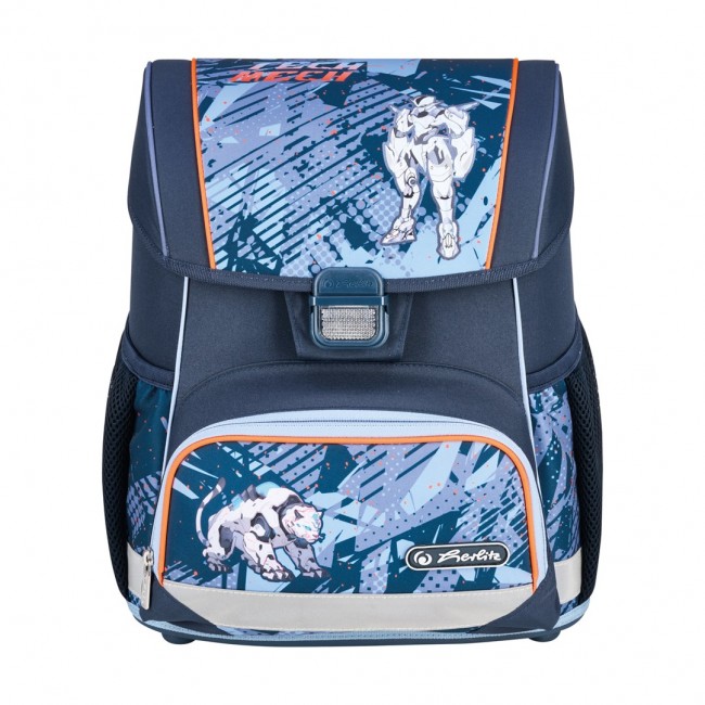 Herlitz Loop Plus TechMech school bag set Boy Polyester Blue, Orange