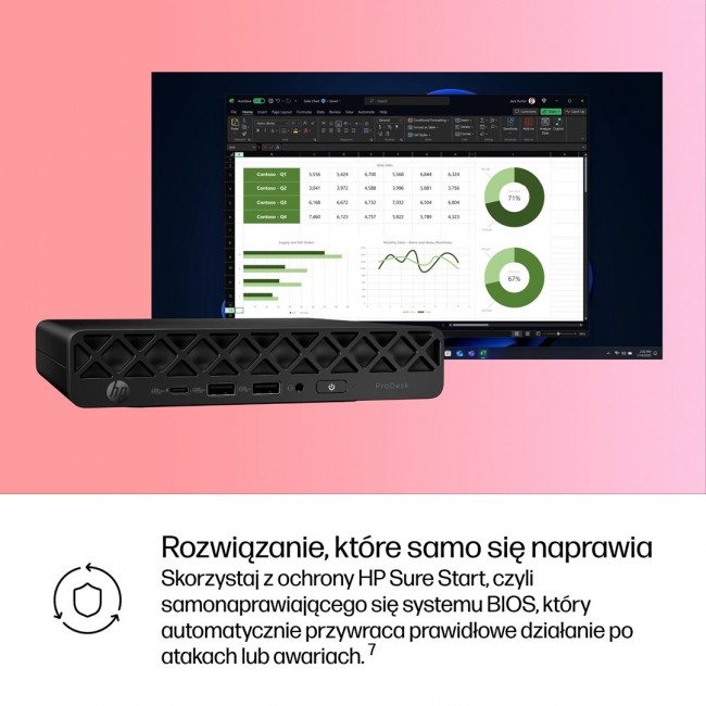 HP ProDesk 4 G1i AI PC Intel Core Ultra 7 265T 16 GB DDR5-SDRAM 1 TB SSD Windows 11 Pro Mini PC Black
