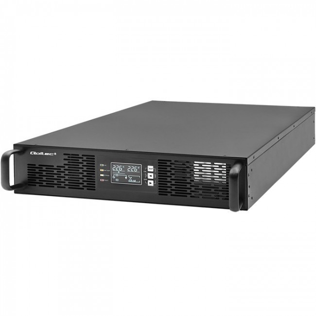 Qoltec Uninterruptible Power Supply (UPS) for RACK | 3kVA | 3000W | Power Factor 1.0 | LCD | EPO | USB | Online