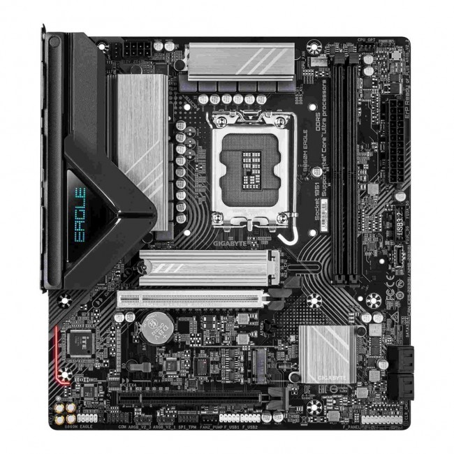 GIGABYTE B860M EAGLE Motherboard - Intel Core Ultra Series CPUs, 6+1+2+1 Phases VRM, up to 9066MHz DDR5, 1xPCIe 5.0 + 1xPCIe 4.0 M.2, 2.5GbE LAN, USB 3.2 Gen 1 GIGABYTE B860M EAGLE Motherboard - Intel Core Ultra Series CPUs, 6+1+2+1 Phases VRM, up to 9066MHz DDR5, 1xPCIe 5.0 + 1xPCIe 4.0 M.2, 2.5GbE LAN, USB 3.2 Gen 1