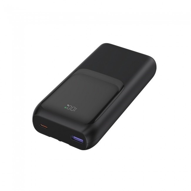 Gembird PB20-PD20-LCD-01 Fast charging power bank with integrated cables, 20W, 20000 mAh, black