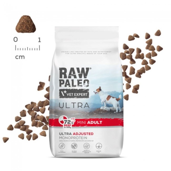 VET EXPERT RAW PALEO Ultra Mini Adult Beef - dry dog food - 8 kg VET EXPERT RAW PALEO Ultra Mini Adult Beef - dry dog food - 8 kg