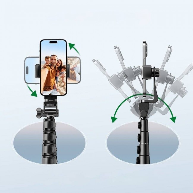 Ugreen selfie stick with stand and remote control LP680 1.8m (black) Ugreen selfie stick with stand and remote control LP680 1.8m (black)