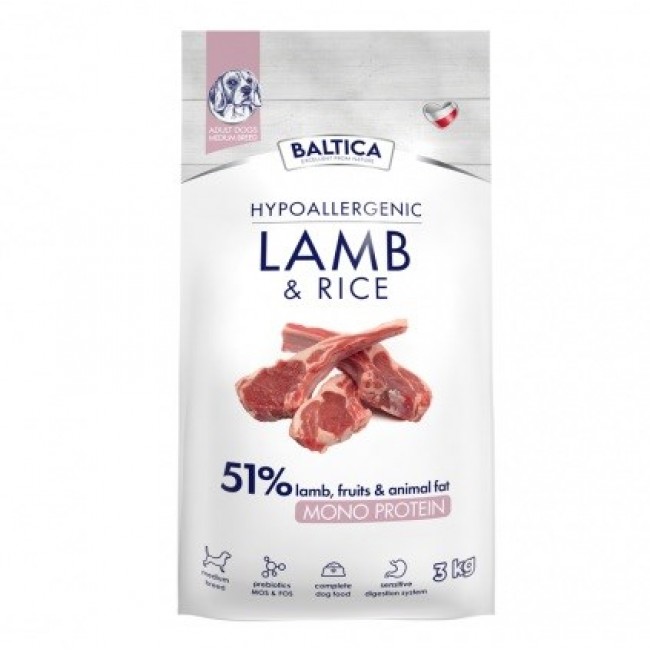 BALTICA Nutraceutic Hypoallergenic M Lamb with rice - dry dog food - 3kg