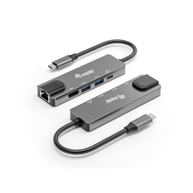 Equip USB-C 5 in1 Multifunction Adapter, HDMI, Gigabit LAN, USB 3.2 GEN1, 100W USB PD Equip USB-C 5 in1 Multifunction Adapter, HDMI, Gigabit LAN, USB 3.2 GEN1, 100W USB PD