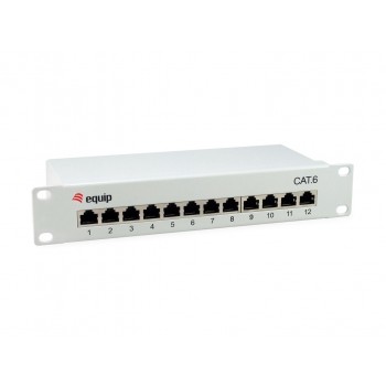 Equip 12-Port Cat.6 Shielded Patch Panel, Light Grey