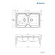 2-bowl steel sink - overlay