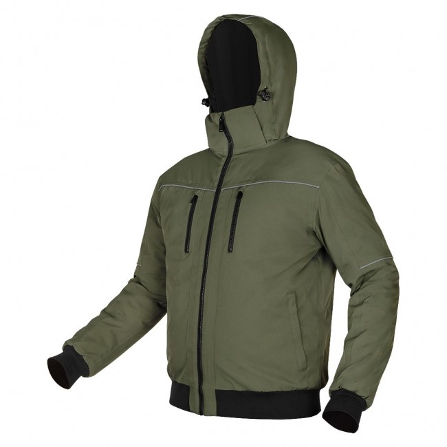 Insulated jacket with hood OUTDOOR, green, size XL