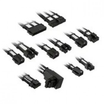 Kolink Core Pro Braided Cable Extension Kit 12V-2x6 Type 1 - Jet Black/Brilliant White