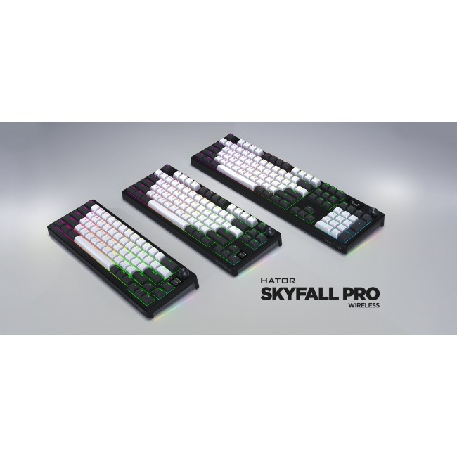 HATOR Skyfall Pro Wireless 80 keyboard Gaming USB + RF Wireless + Bluetooth QWERTY US English Black, Grey HATOR Skyfall Pro Wireless 80 keyboard Gaming USB + RF Wireless + Bluetooth QWERTY US English Black, Grey