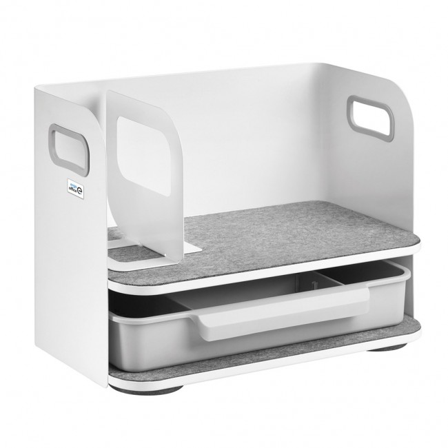 Desk organizer with drawer Ergo Office, white, max. 10kg, ER-440