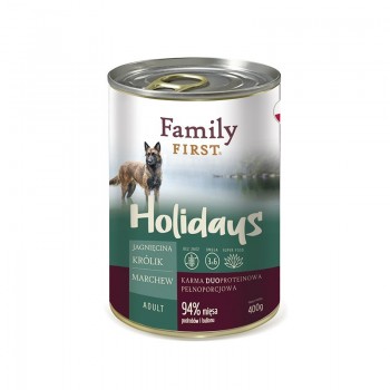 FAMILY FIRST Holidays Adult Lamb, Rabbit, Carrot - Wet dog food - 400g