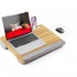 Techly Bamboo Portable Laptop Desk Stand with Padded Base and Tablet Stand