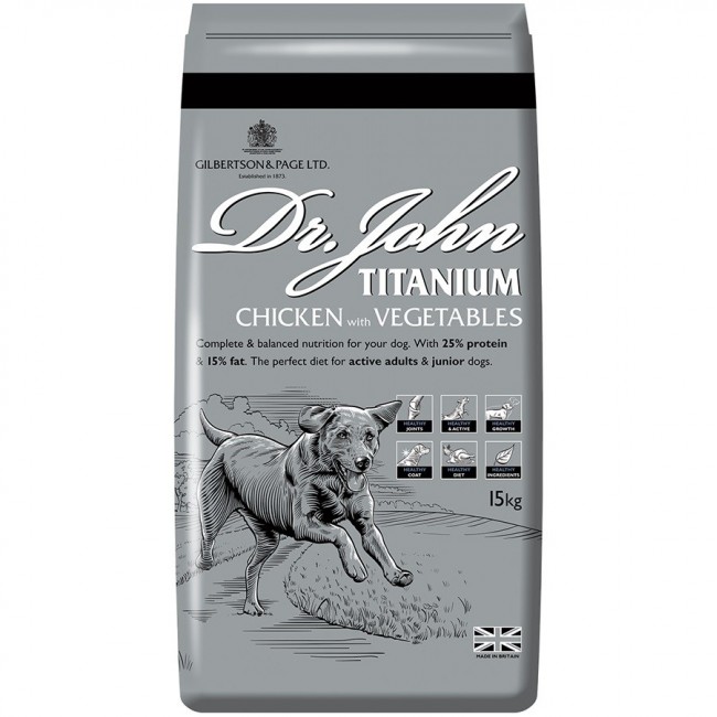 DR JOHN Titanium Chicken - dry dog food - 15kg