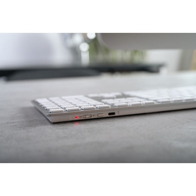 CHERRY KW 9100 SLIM FOR MAC keyboard Universal USB + Bluetooth QWERTZ German Silver CHERRY KW 9100 SLIM FOR MAC keyboard Universal USB + Bluetooth QWERTZ German Silver