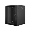 Lanberg wall-mounted installation rack cabinet 19'' 15U 600x600mm black (glass door)