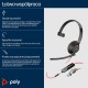 HP Poly Blackwire 5210 Monaural USB-C Headset +3.5mm Plug +USB-C/A Adapter