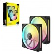 Corsair CO-9051028-WW computer cooling system Computer case Fan 14 cm Black 2 pc(s)