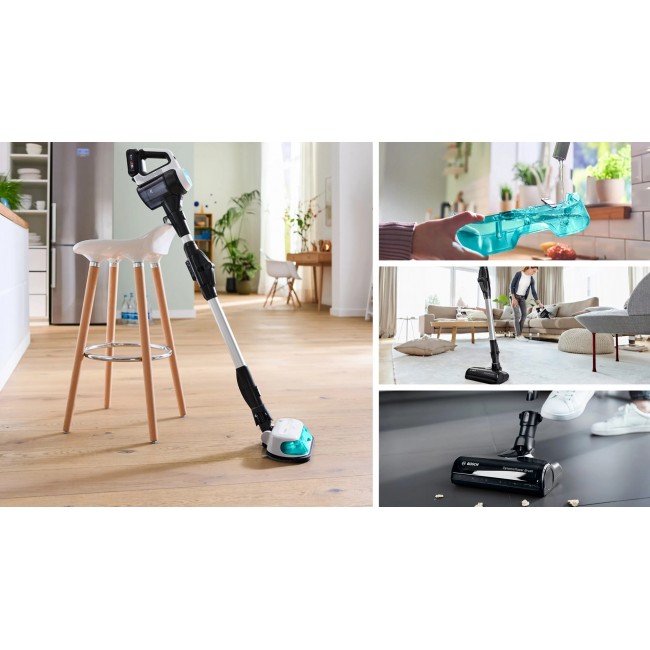 Bosch BCS71HYG4 Cordless 2-in-1 hoover, vacuuming and mopping Unlimited 7 ProHygienic Aqua White Bosch BCS71HYG4 Cordless 2-in-1 hoover, vacuuming and mopping Unlimited 7 ProHygienic Aqua White