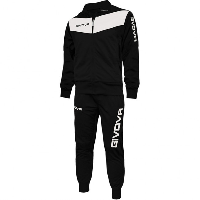 Givova Tuta Visa Tracksuit Black & White TR018 1003 XS Givova Tuta Visa Tracksuit Black & White TR018 1003 XS