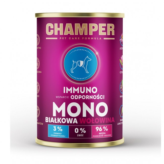 CHAMPER Immuno Monoprotein Beef - wet dog food - 400g