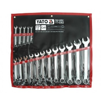 YATO SATIN COMBINATION SPANNERS 17 pcs. 8-32mm CASE 0363