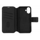 Leather case for iPhone 16, black Leather case for iPhone 16, black