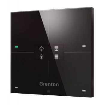 Grenton smart panel / 4 touch fields / OLED / TF-Bus display / black glass front