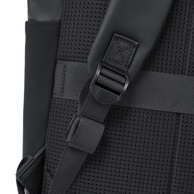 Rivacase Eden backpack Roll top backpack Black Polyester, PU leather