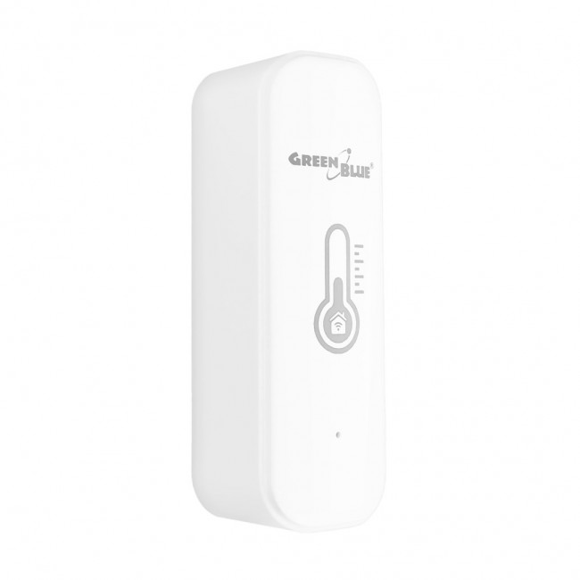 GreenBlue WiFi Temperature and Humidity Sensor, Android/iOS/Alexa/Google Home, 3.0V DC, LR03x2, GB737 GreenBlue WiFi Temperature and Humidity Sensor, Android/iOS/Alexa/Google Home, 3.0V DC, LR03x2, GB737
