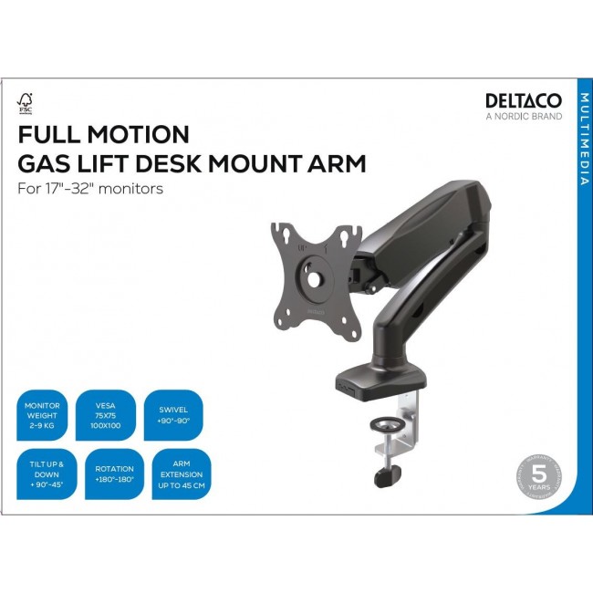 Deltaco ARM-534 monitor mount / stand 68.6 cm (27 Deltaco ARM-534 monitor mount / stand 68.6 cm (27