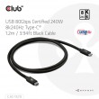 CLUB3D USB 80Gbps Certified 240W 8K240Hz Type-C 1.2m / 3.94ft Black Cable CLUB3D USB 80Gbps Certified 240W 8K240Hz Type-C 1.2m / 3.94ft Black Cable