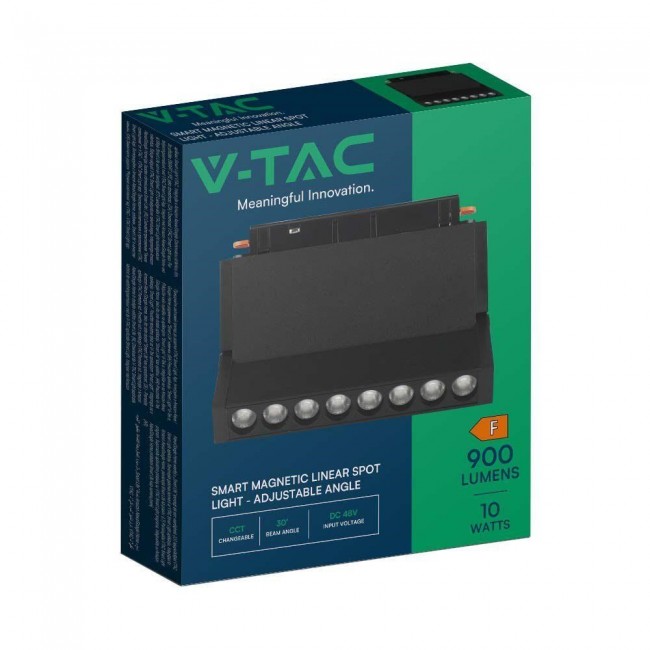 Rail luminaire 48V V-TAC 10W LED SMART WiFi TRACKLIGHT 3in1 Black VT-3610 2700K-6400K 900lm Rail luminaire 48V V-TAC 10W LED SMART WiFi TRACKLIGHT 3in1 Black VT-3610 2700K-6400K 900lm