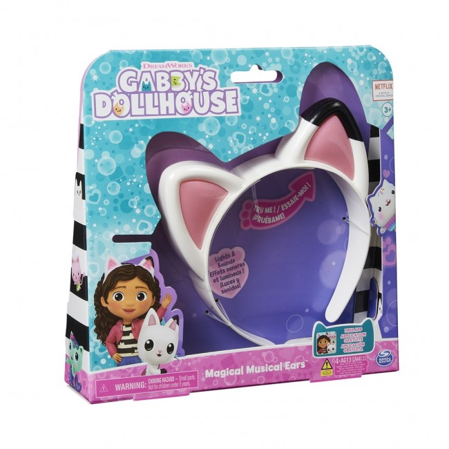 Gabby's Dollhouse , Magical Musical Cat Ears with Lights, Music, Sounds and Phrases, Kids Toys for Ages 3 and up